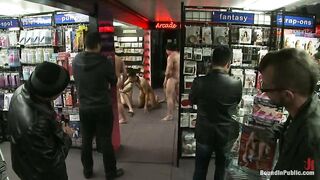 Latin hunk gets double penetrated at Folsom Gulch porn store